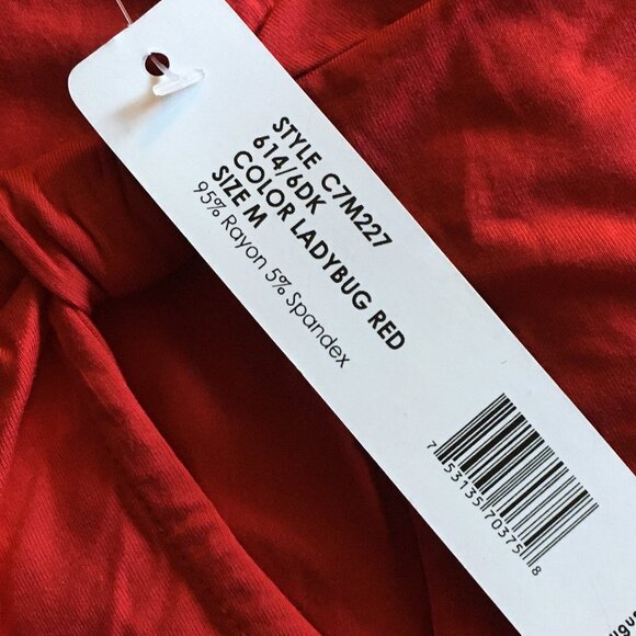 New! NWT August Silk red keyhole neck top / shirt / tee (M) short sleeve - Picture 5 of 5